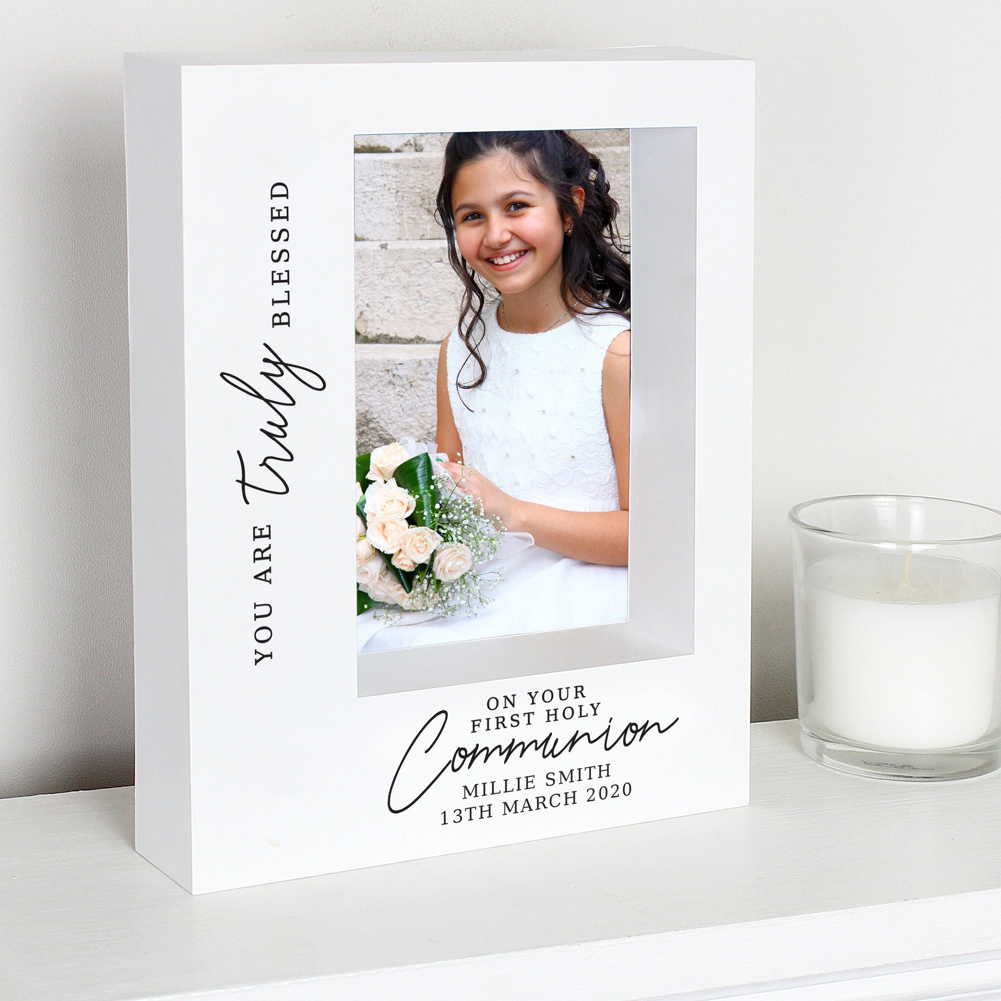 Personalised 'Truly Blessed' First Holy Communion 5x7 Box Photo Frame - MK&JD Gifts