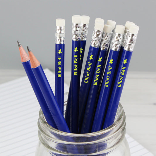 Personalised Alien Motif Blue Pencils - MK&JD Gifts