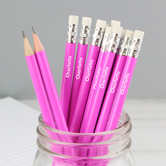 Personalised Name Only Pink Pencils - MK&JD Gifts