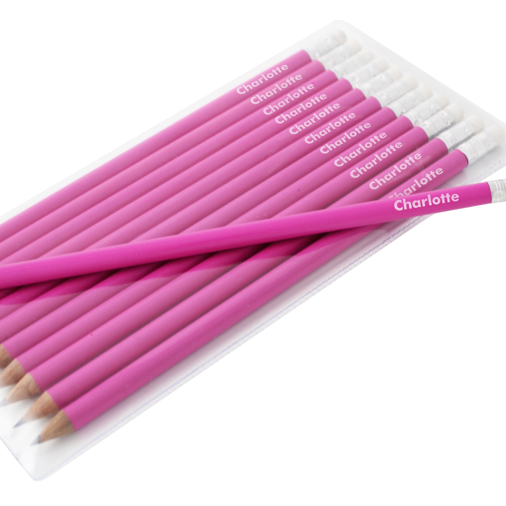 Personalised Name Only Pink Pencils - MK&JD Gifts