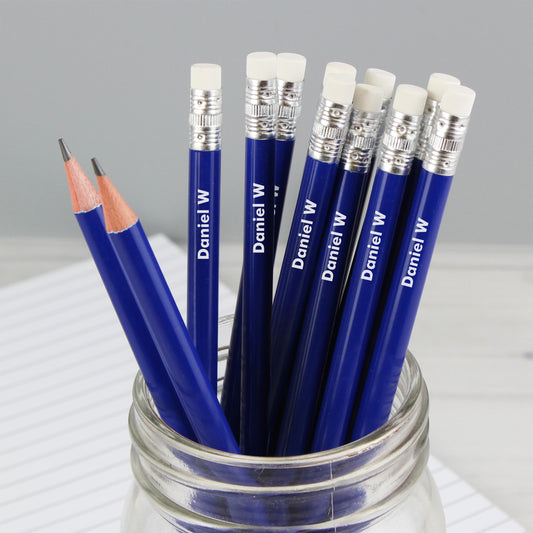 Personalised Name Only Blue Pencils - MK&JD Gifts