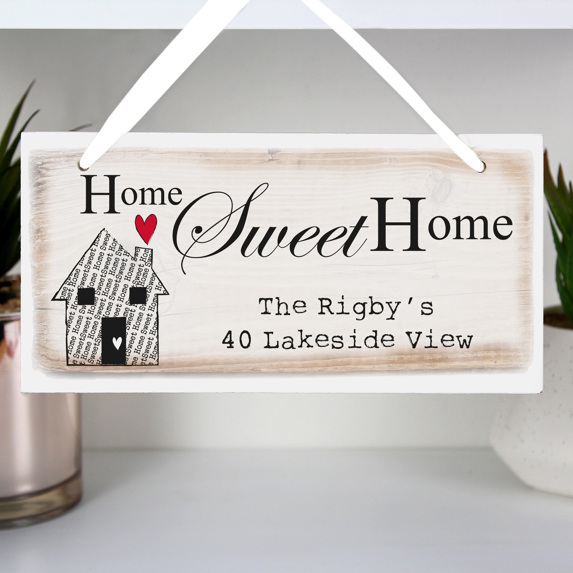Personalised Home Sweet Home Wooden Sign - MK&JD Gifts