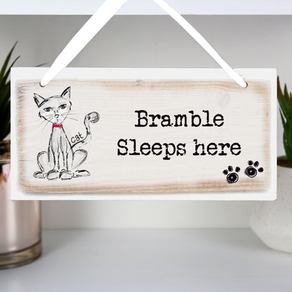 Personalised Cat Wooden Sign - MK&JD Gifts