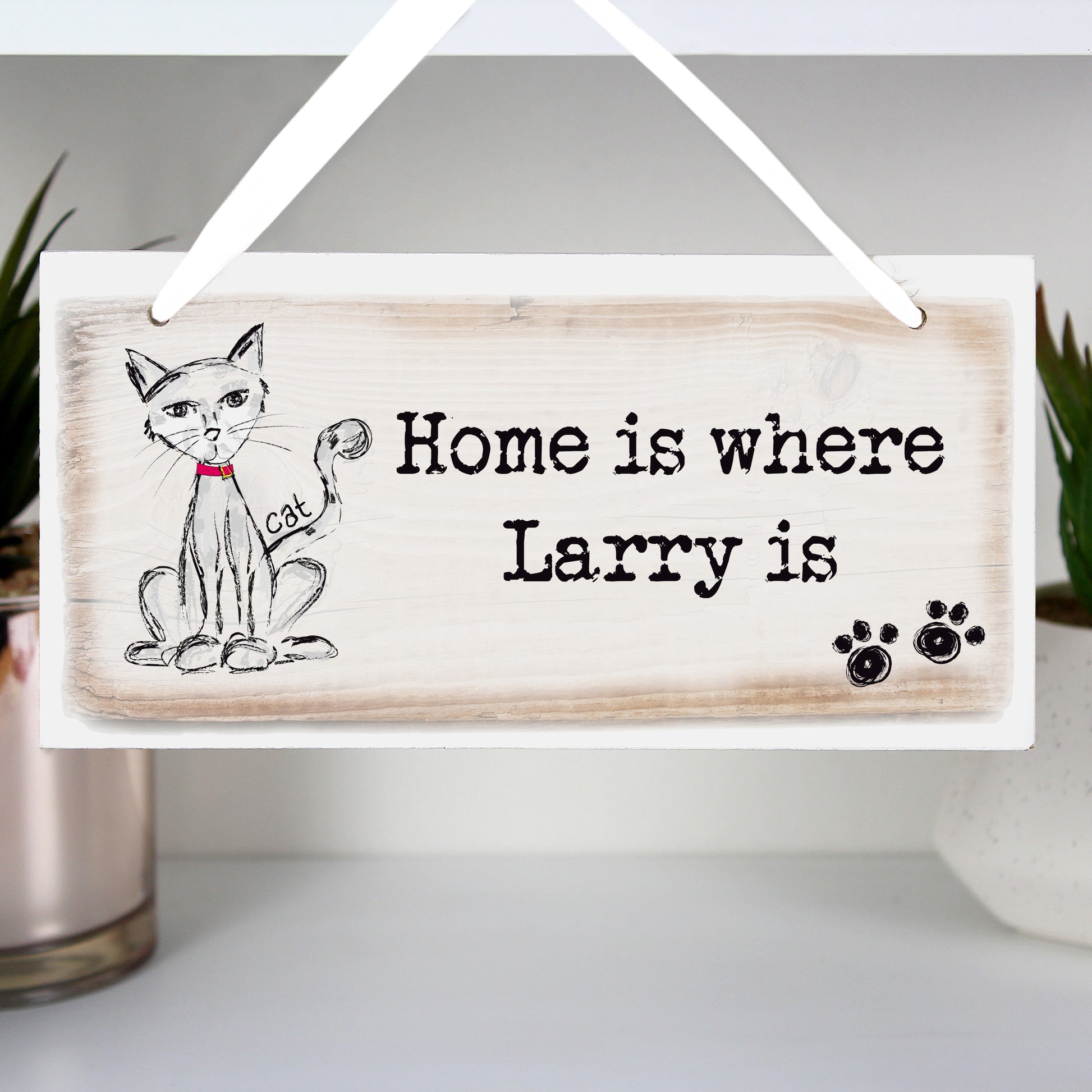 Personalised Cat Wooden Sign - MK&JD Gifts