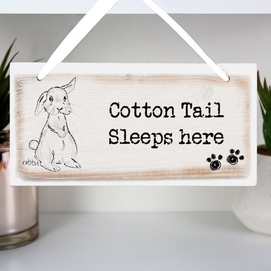 Personalised Rabbit Wooden Sign - MK&JD Gifts