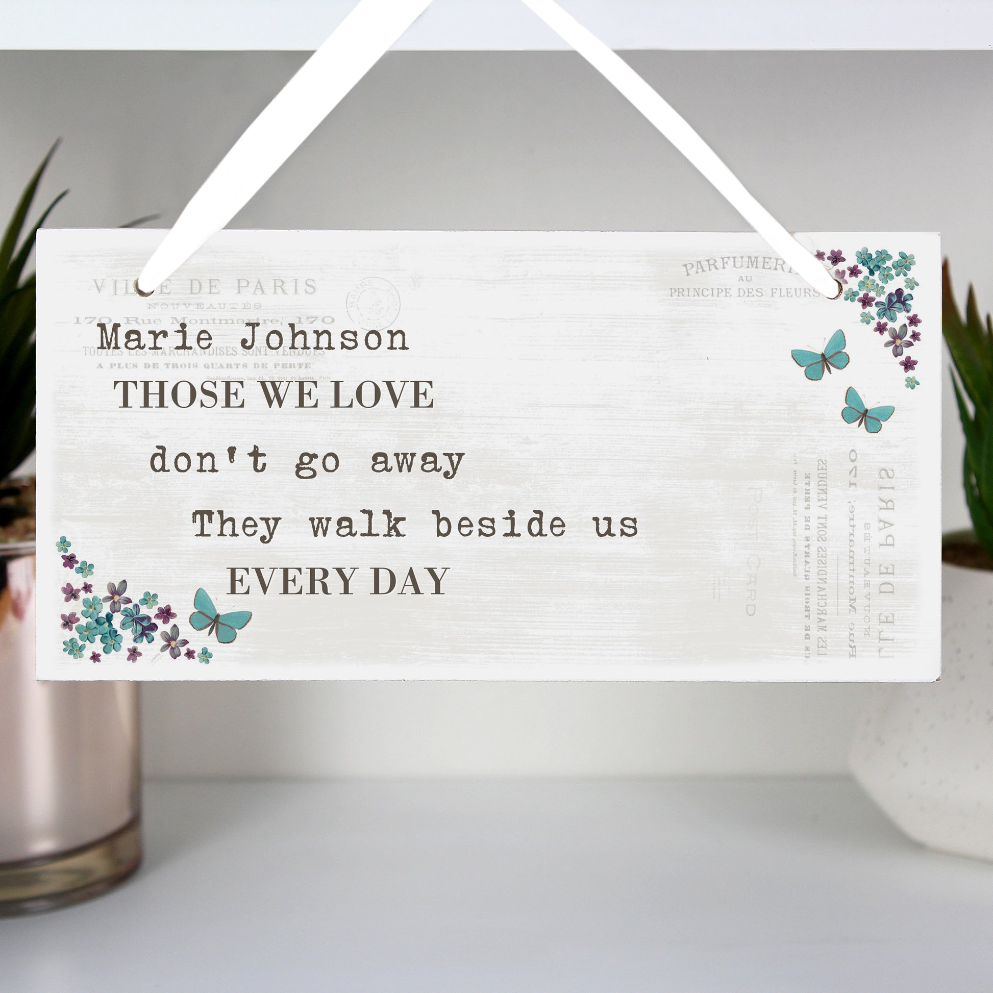 Personalised Forget me not Wooden Sign - MK&JD Gifts
