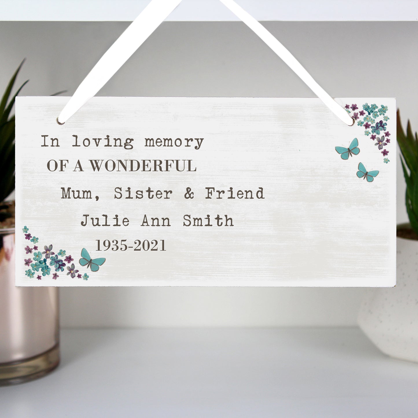 Personalised Forget me not Wooden Sign - MK&JD Gifts