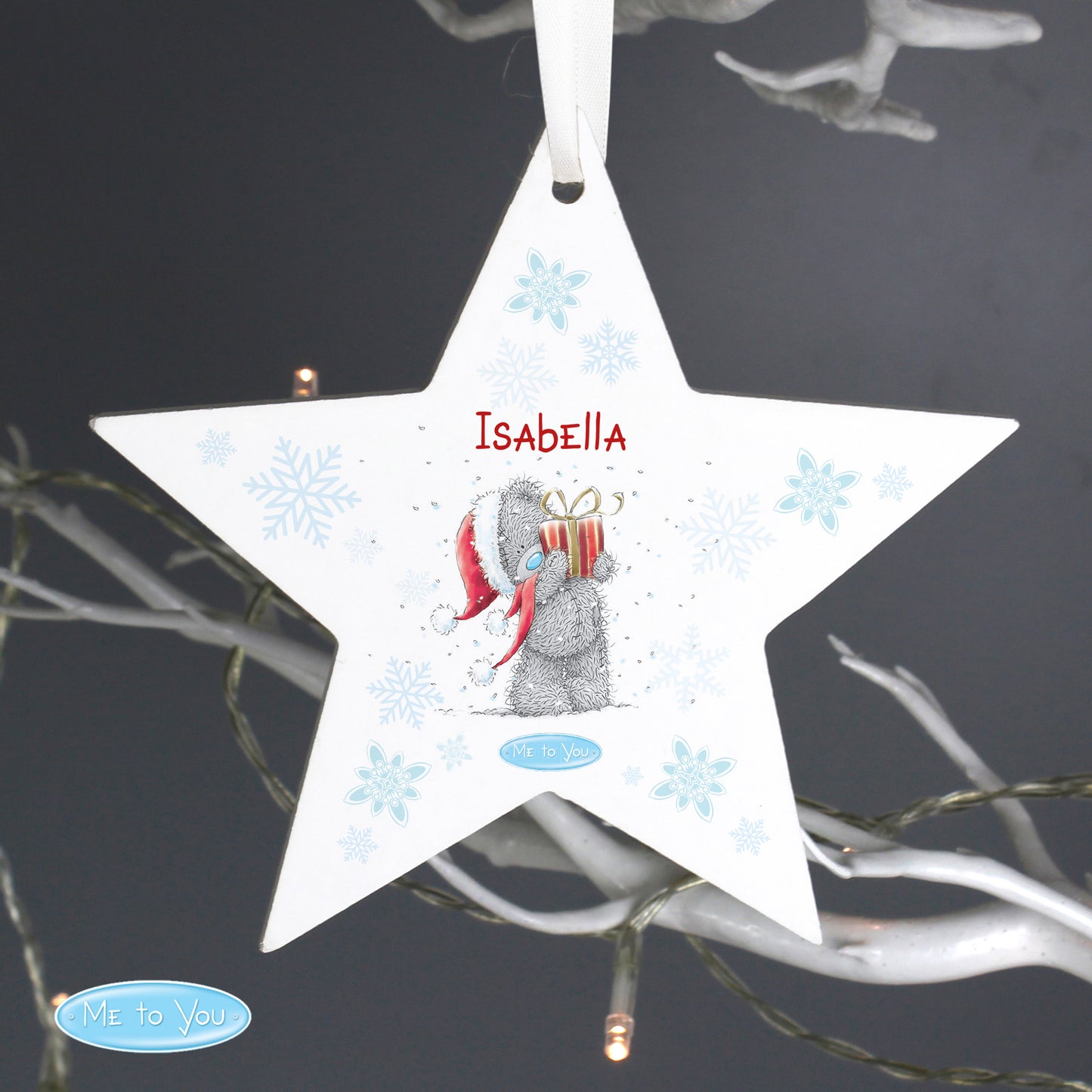 Personalised Me To You Christmas Wooden Star Decoration - MK&JD Gifts