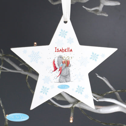Personalised Me To You Christmas Wooden Star Decoration - MK&JD Gifts