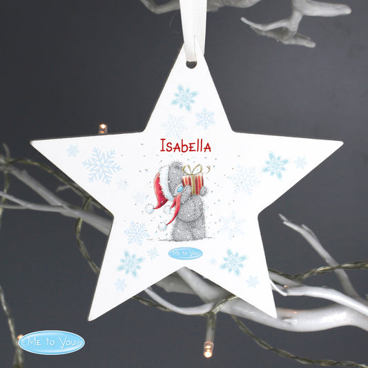 Personalised Me To You Christmas Wooden Star Decoration - MK&JD Gifts