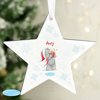 Personalised Me To You Christmas Wooden Star Decoration - MK&JD Gifts