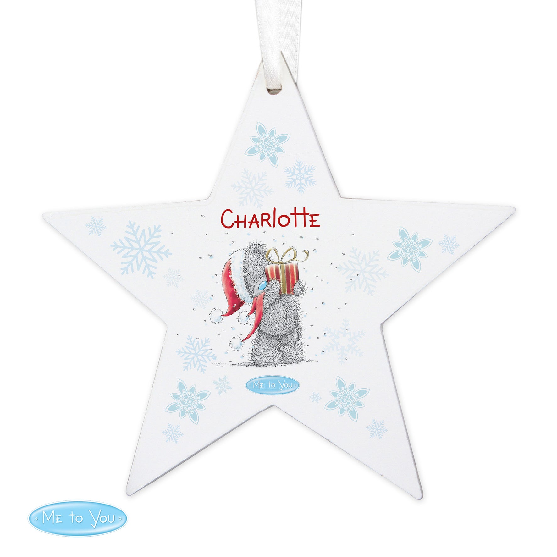 Personalised Me To You Christmas Wooden Star Decoration - MK&JD Gifts