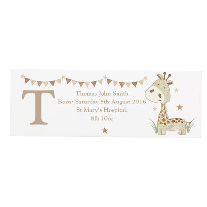 Personalised Hessian Giraffe Wooden Mantel Decoration - MK&JD Gifts