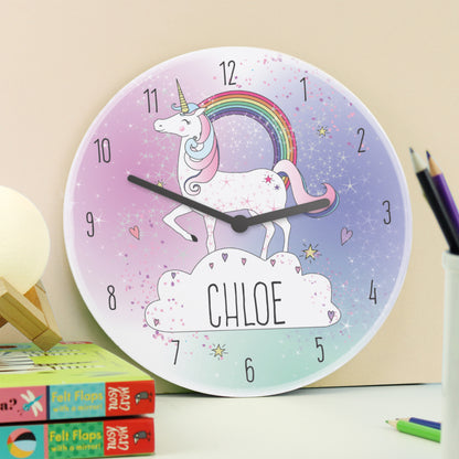 Personalised Unicorn Wooden Clock - MK&JD Gifts