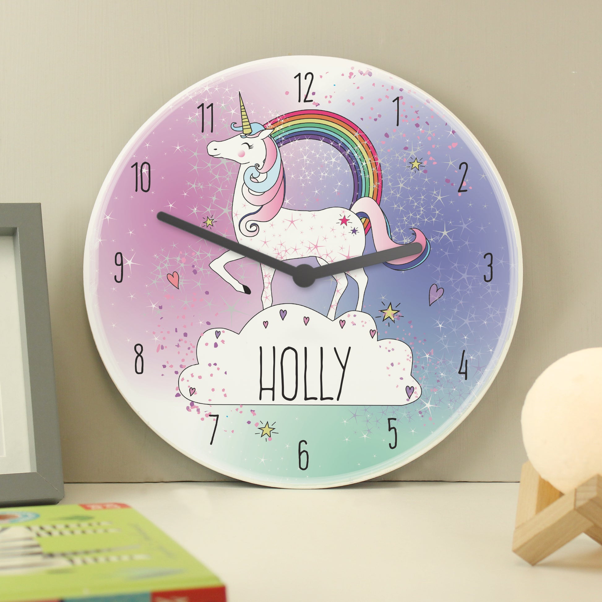 Personalised Unicorn Wooden Clock - MK&JD Gifts
