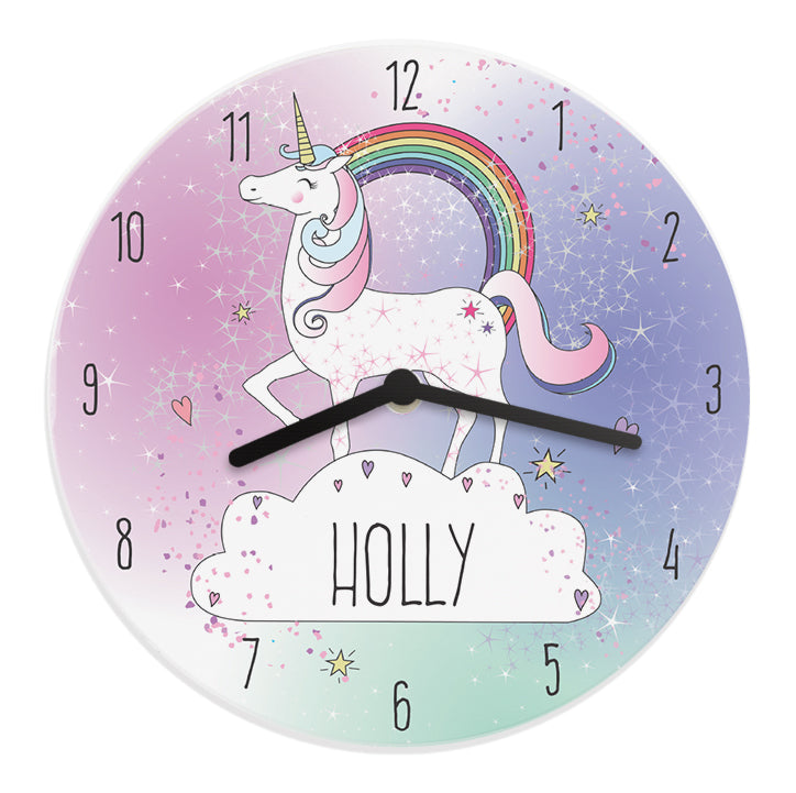 Personalised Unicorn Wooden Clock - MK&JD Gifts