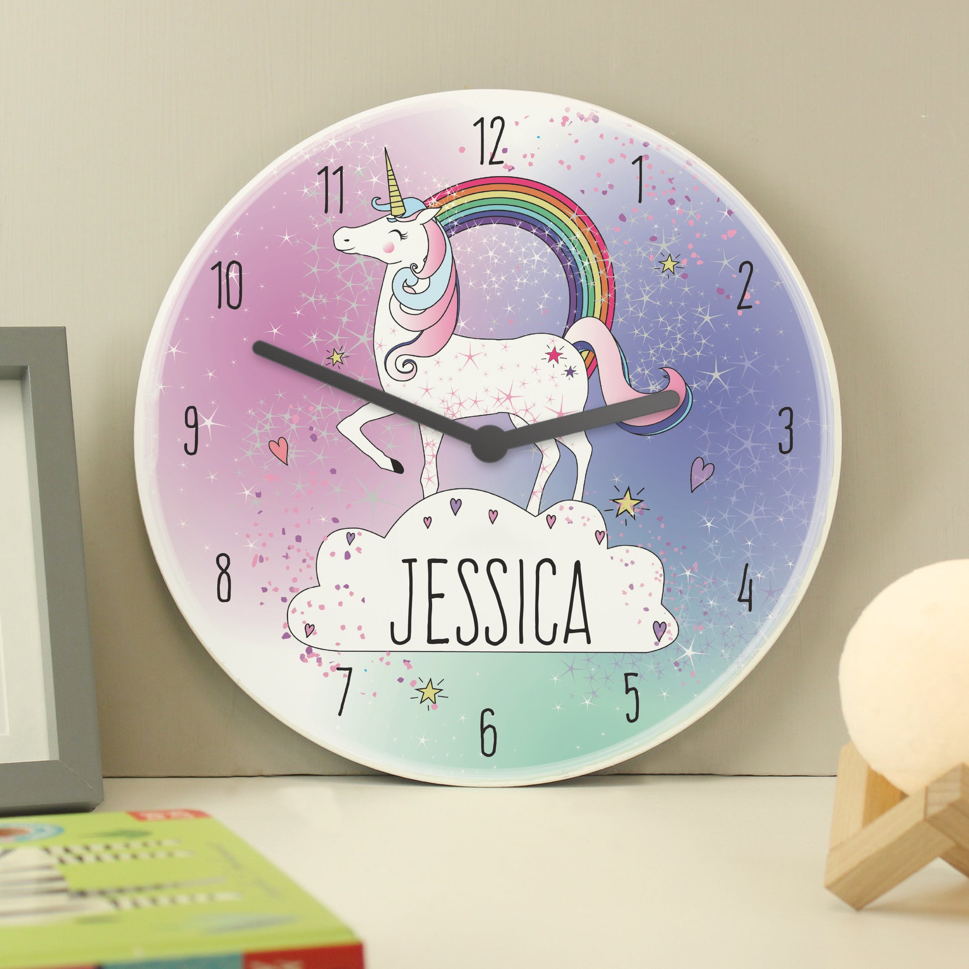 Personalised Unicorn Wooden Clock - MK&JD Gifts