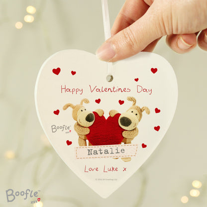 Personalised Boofle Shared Heart Wooden Heart Decoration - MK&JD Gifts