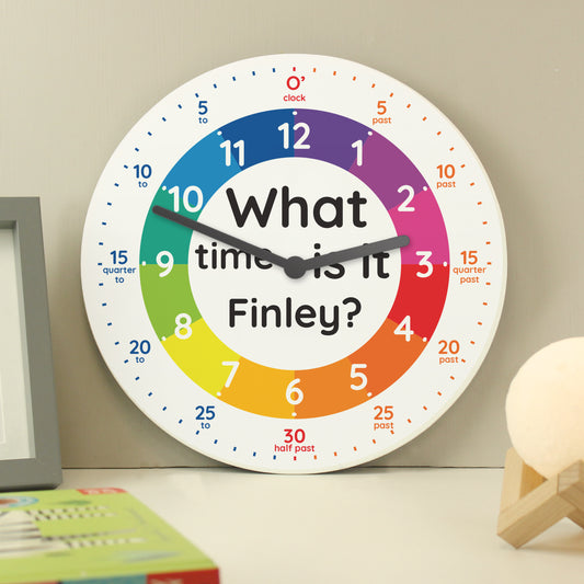 Personalised What Time Is It? Wooden Clock - MK&JD Gifts