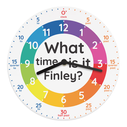 Personalised What Time Is It? Wooden Clock - MK&JD Gifts