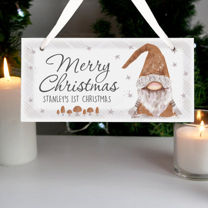Personalised Christmas Gonk Wooden Sign - MK&JD Gifts