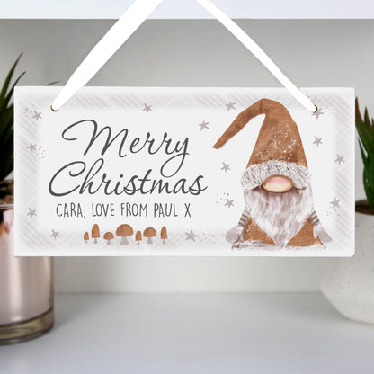 Personalised Christmas Gonk Wooden Sign - MK&JD Gifts