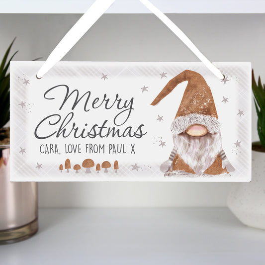 Personalised Christmas Gonk Wooden Sign - MK&JD Gifts