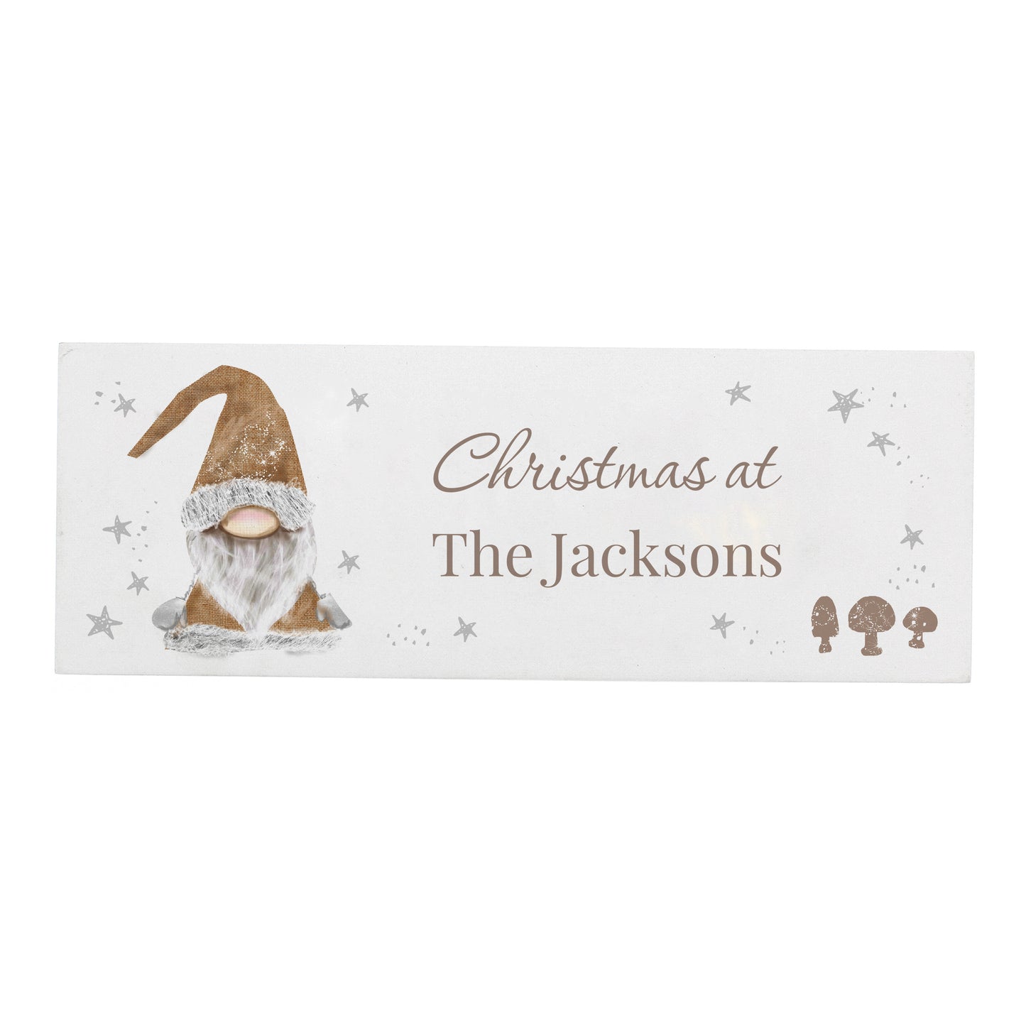 Personalised Christmas Gonk Wooden Mantel Decoration - MK&JD Gifts