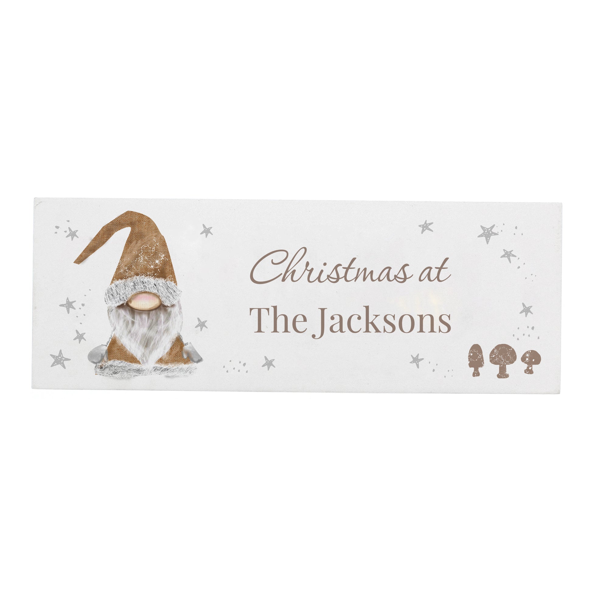 Personalised Christmas Gonk Wooden Mantel Decoration - MK&JD Gifts