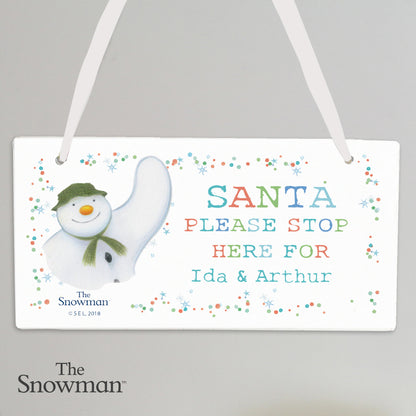 Personalised The Snowman Let it Snow Santa Stop Here Wooden Sign - MK&JD Gifts