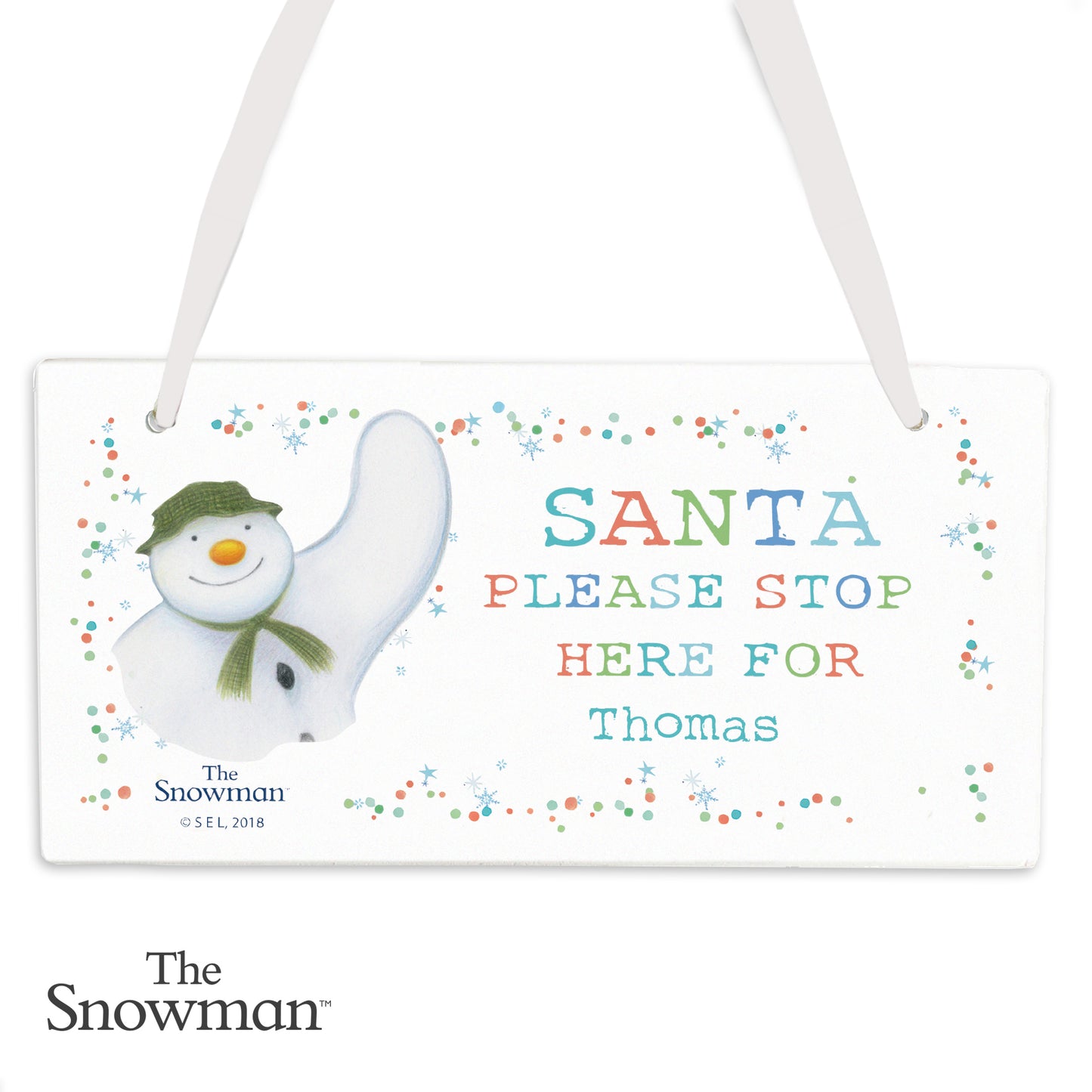 Personalised The Snowman Let it Snow Santa Stop Here Wooden Sign - MK&JD Gifts