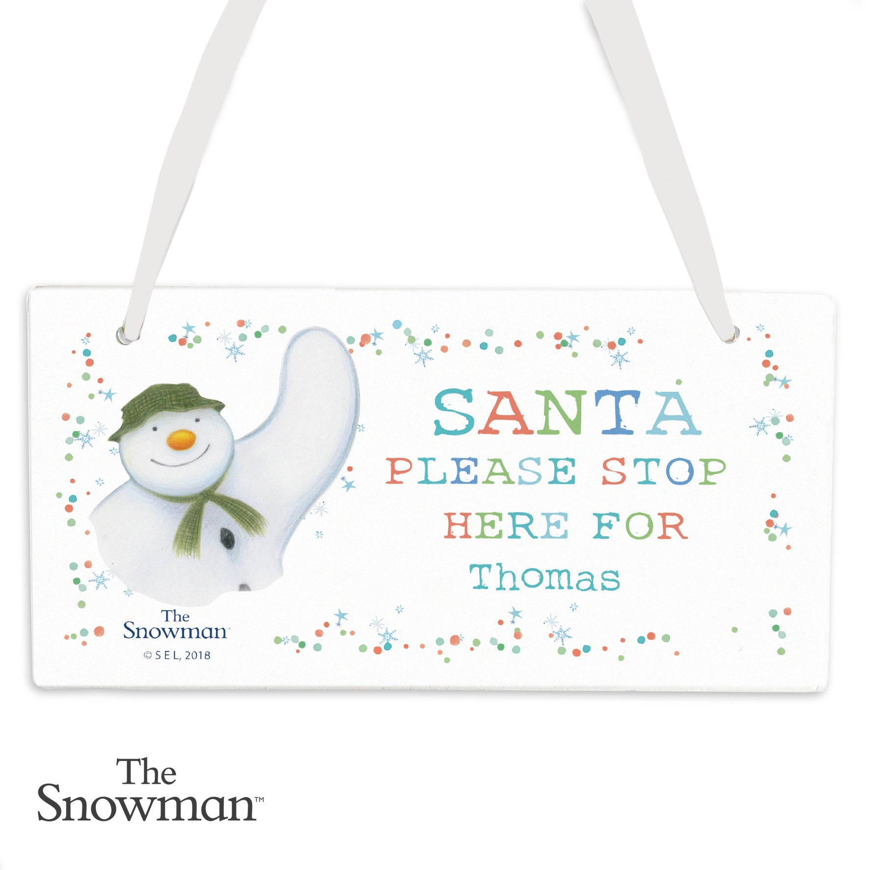 Personalised The Snowman Let it Snow Santa Stop Here Wooden Sign - MK&JD Gifts