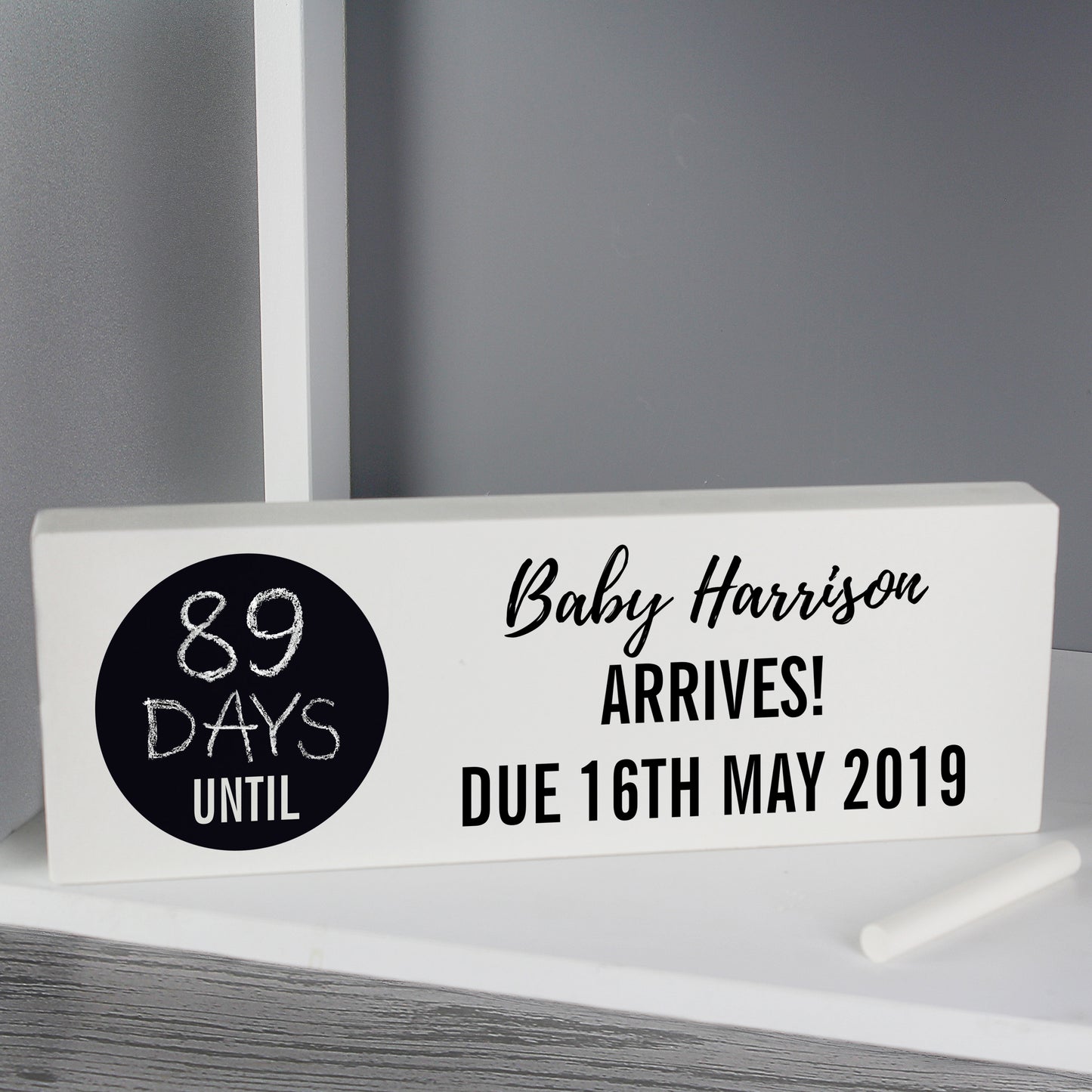 Personalised Classic Chalk Countdown Wooden Mantel Decoration - MK&JD Gifts