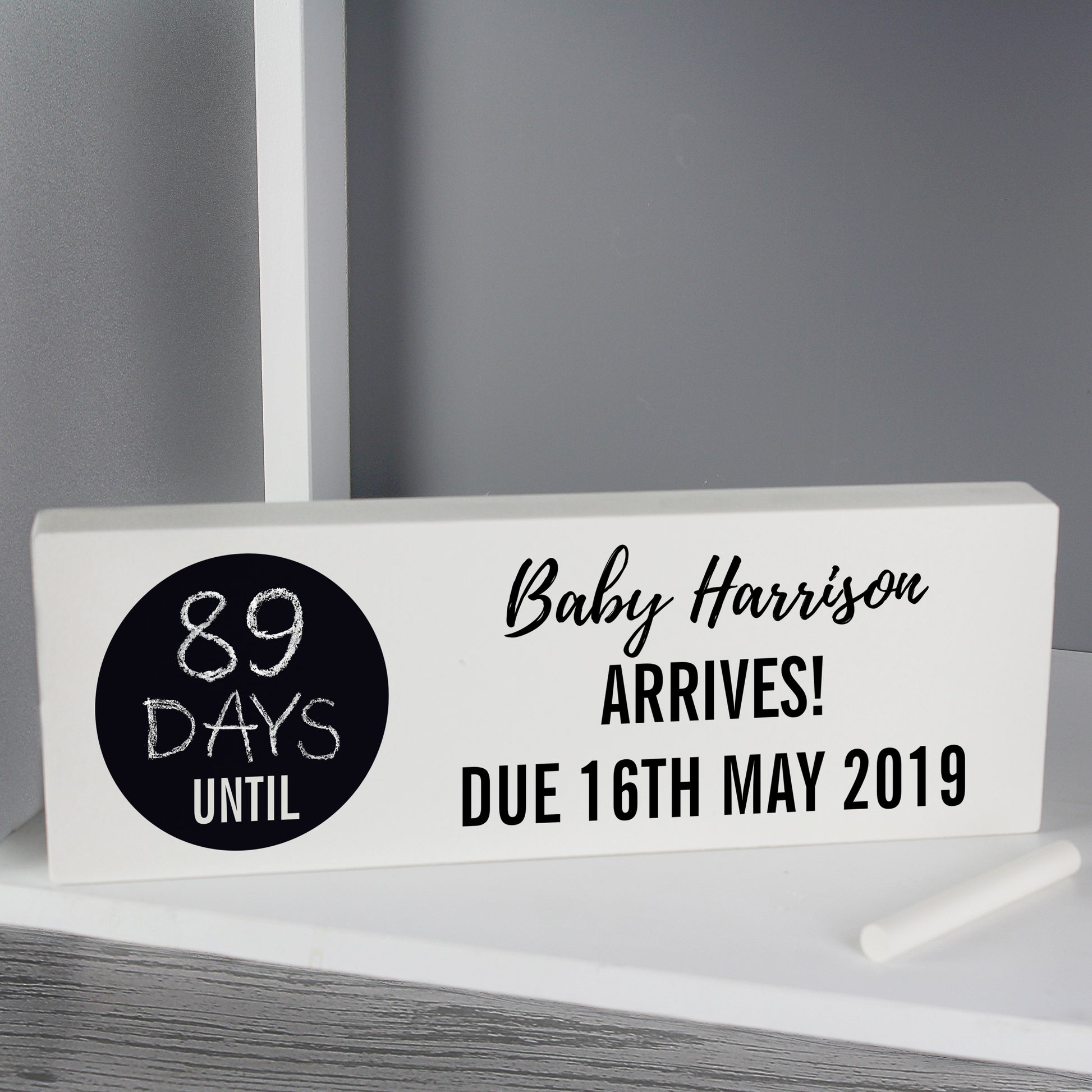 Personalised Classic Chalk Countdown Wooden Mantel Decoration - MK&JD Gifts