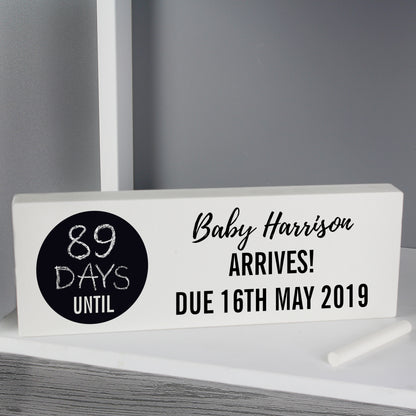 Personalised Classic Chalk Countdown Wooden Mantel Decoration - MK&JD Gifts