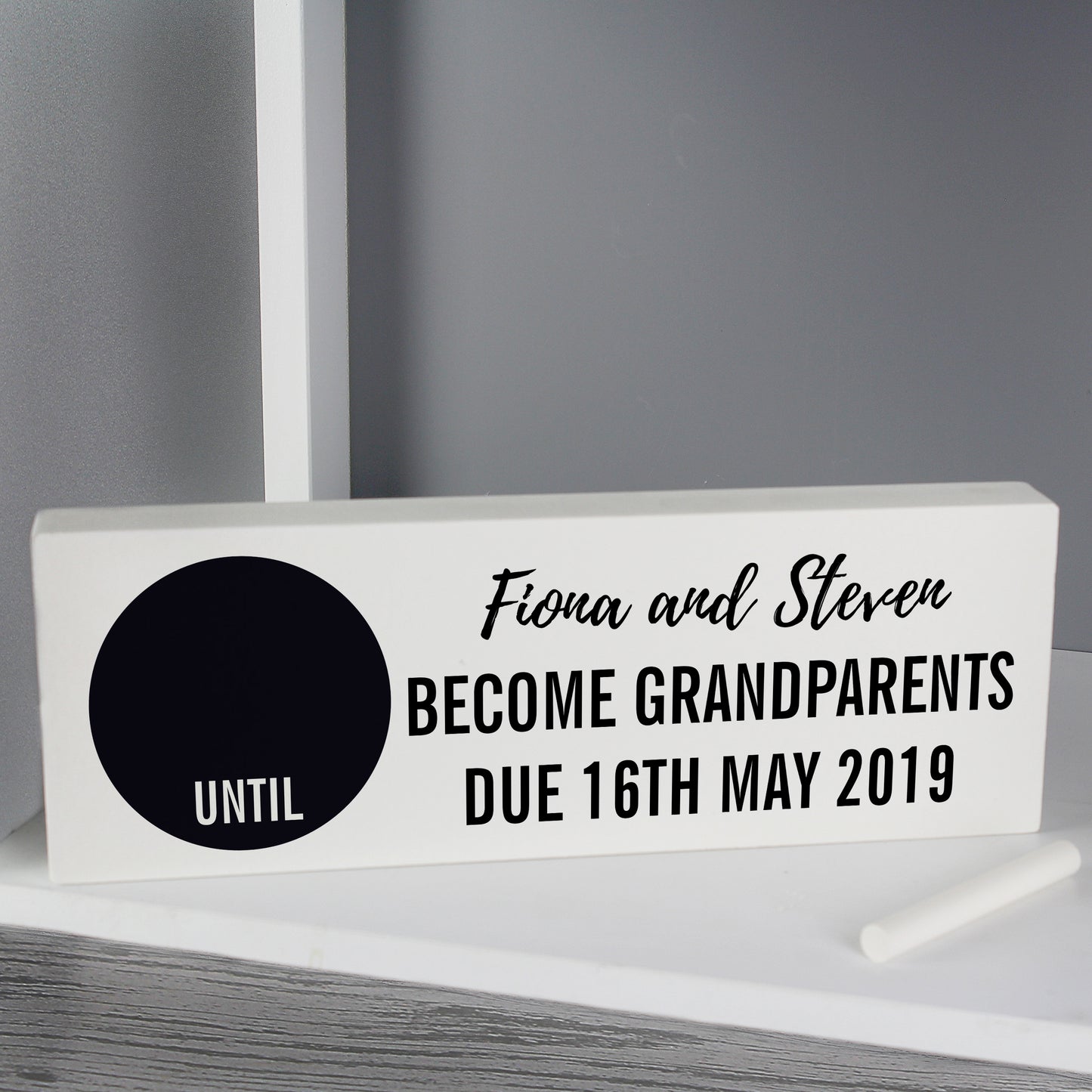 Personalised Classic Chalk Countdown Wooden Mantel Decoration - MK&JD Gifts