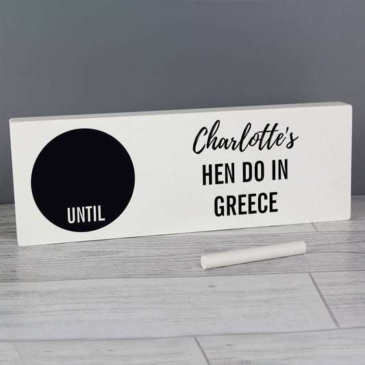 Personalised Classic Chalk Countdown Wooden Mantel Decoration - MK&JD Gifts