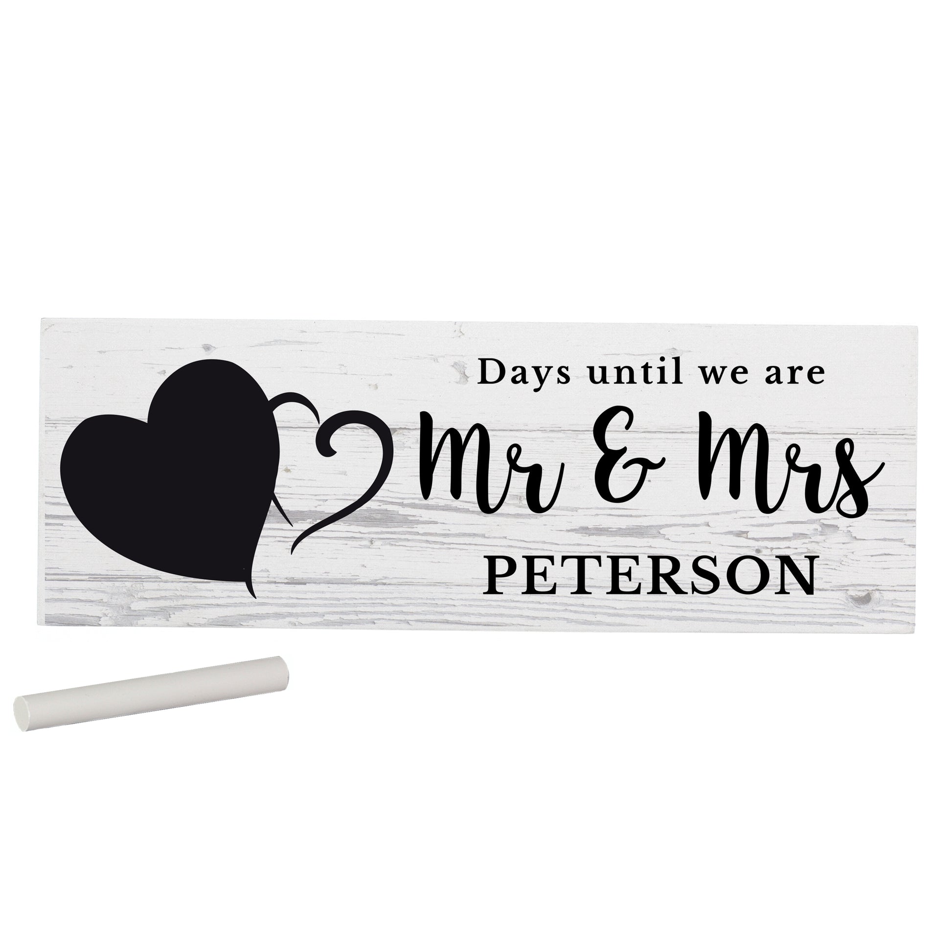 Personalised Rustic Chalk Countdown Wooden Mantel Decoration - MK&JD Gifts