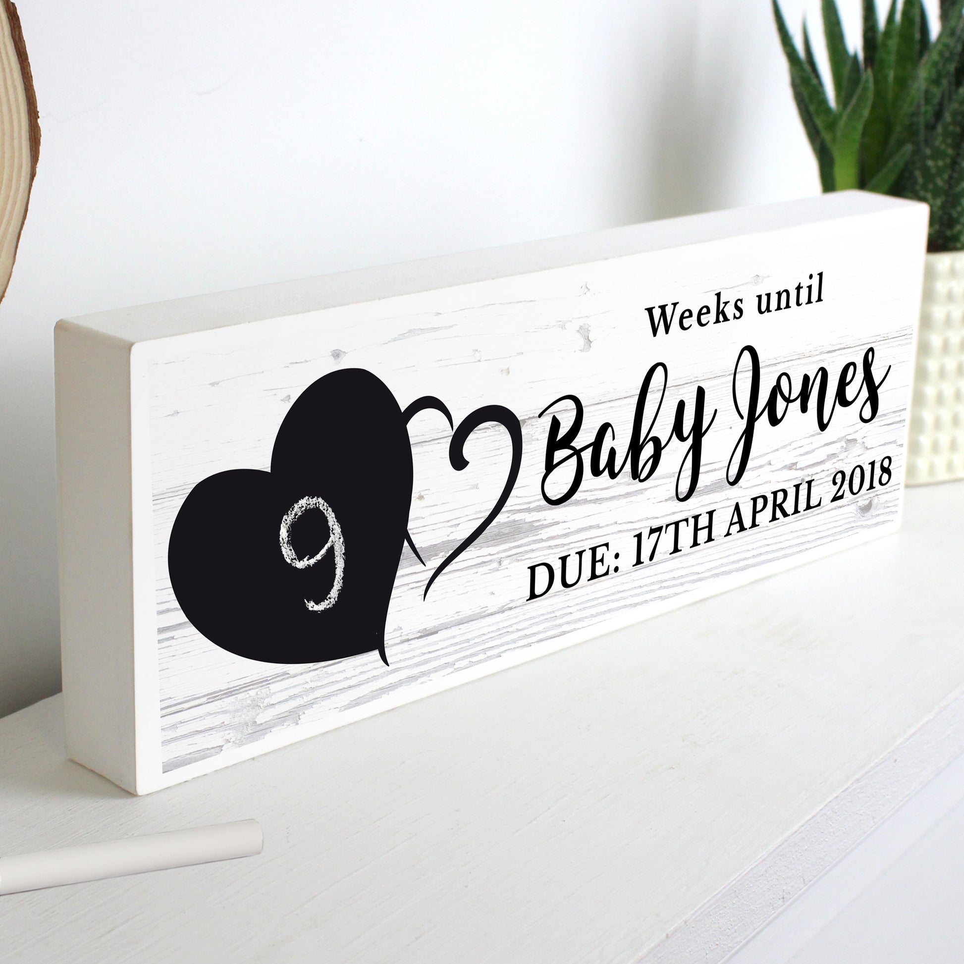 Personalised Rustic Chalk Countdown Wooden Mantel Decoration - MK&JD Gifts