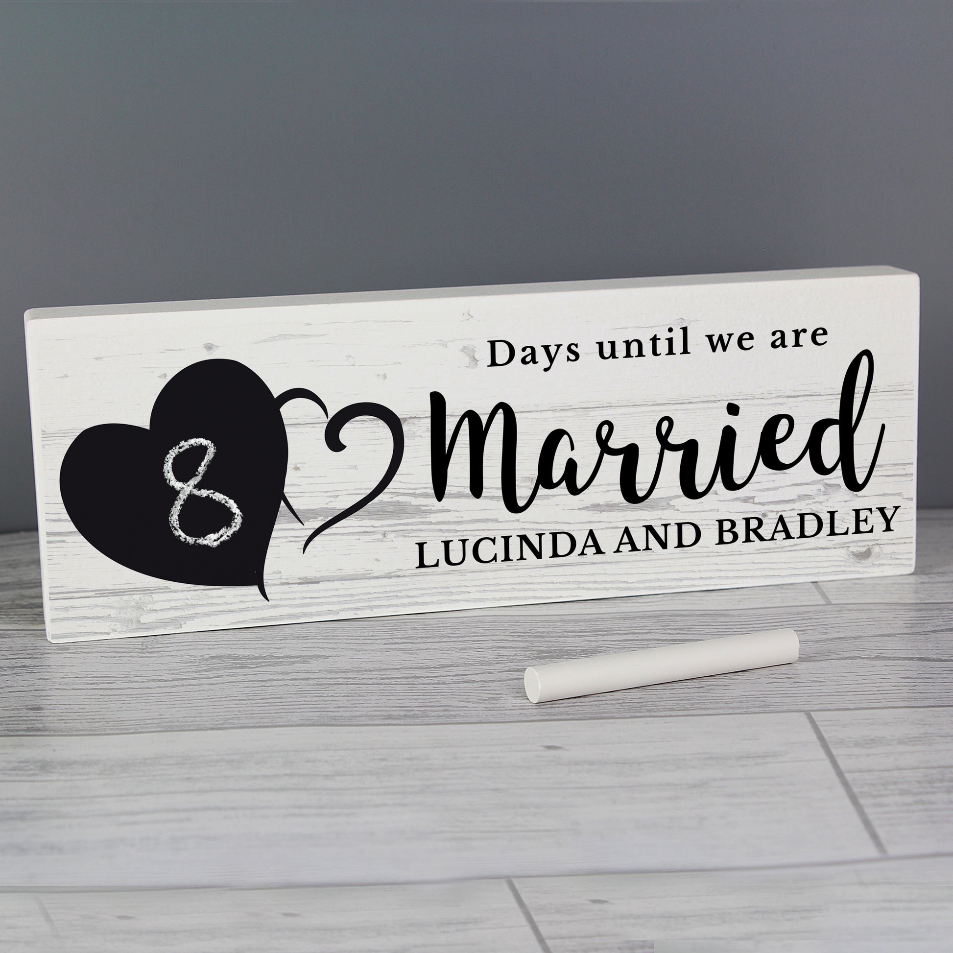 Personalised Rustic Chalk Countdown Wooden Mantel Decoration - MK&JD Gifts