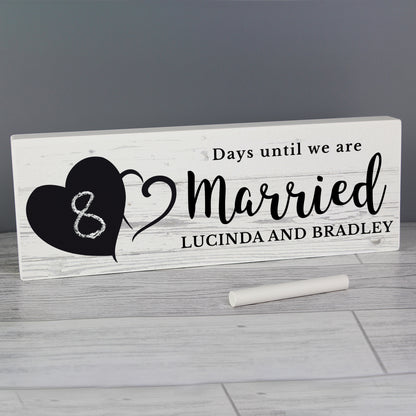 Personalised Rustic Chalk Countdown Wooden Mantel Decoration - MK&JD Gifts