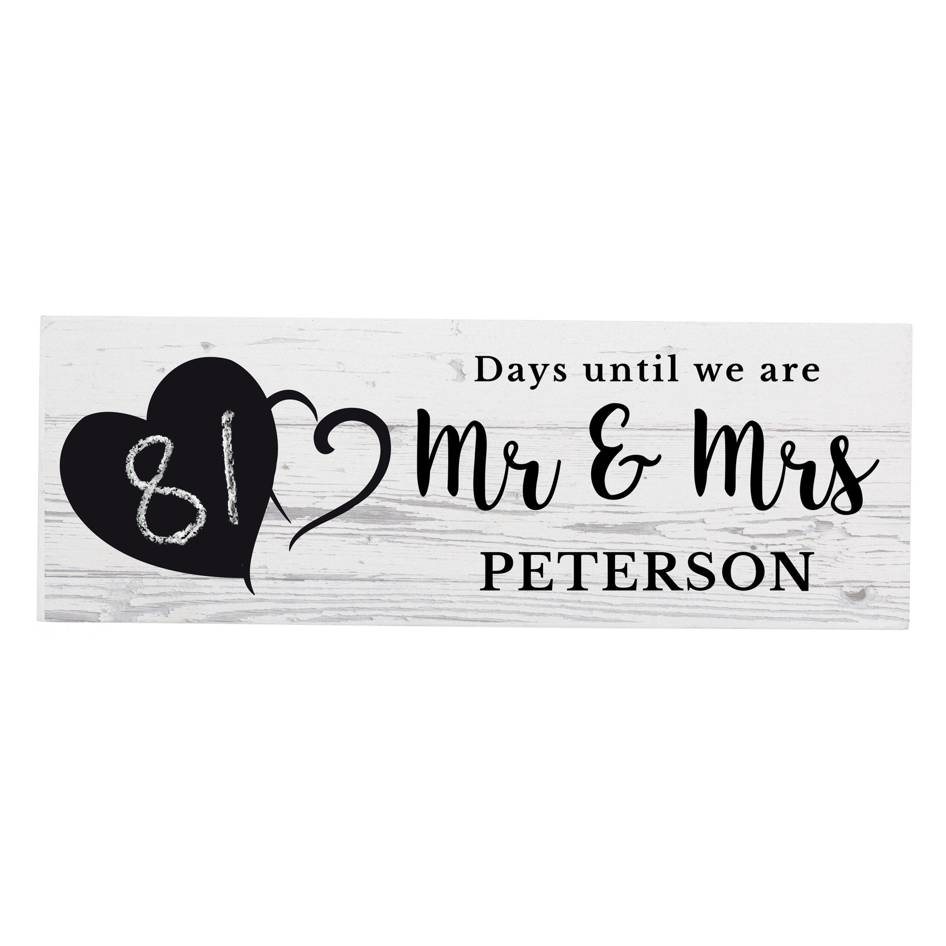 Personalised Rustic Chalk Countdown Wooden Mantel Decoration - MK&JD Gifts
