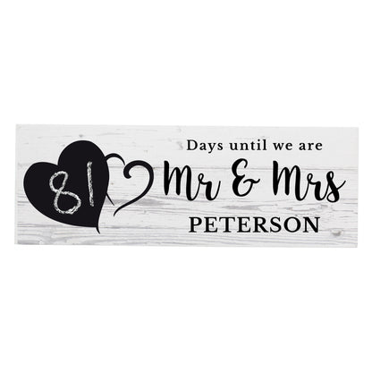 Personalised Rustic Chalk Countdown Wooden Mantel Decoration - MK&JD Gifts