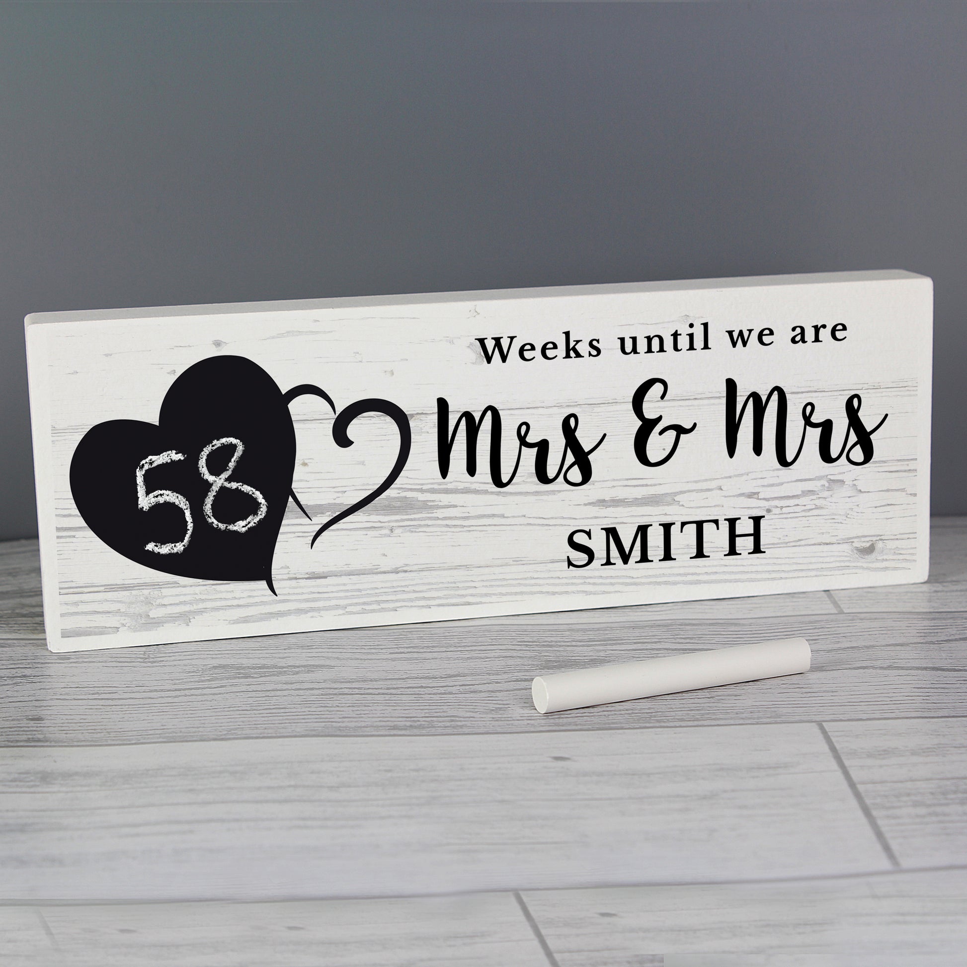 Personalised Rustic Chalk Countdown Wooden Mantel Decoration - MK&JD Gifts