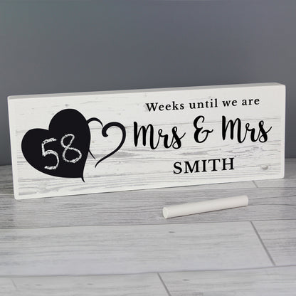 Personalised Rustic Chalk Countdown Wooden Mantel Decoration - MK&JD Gifts