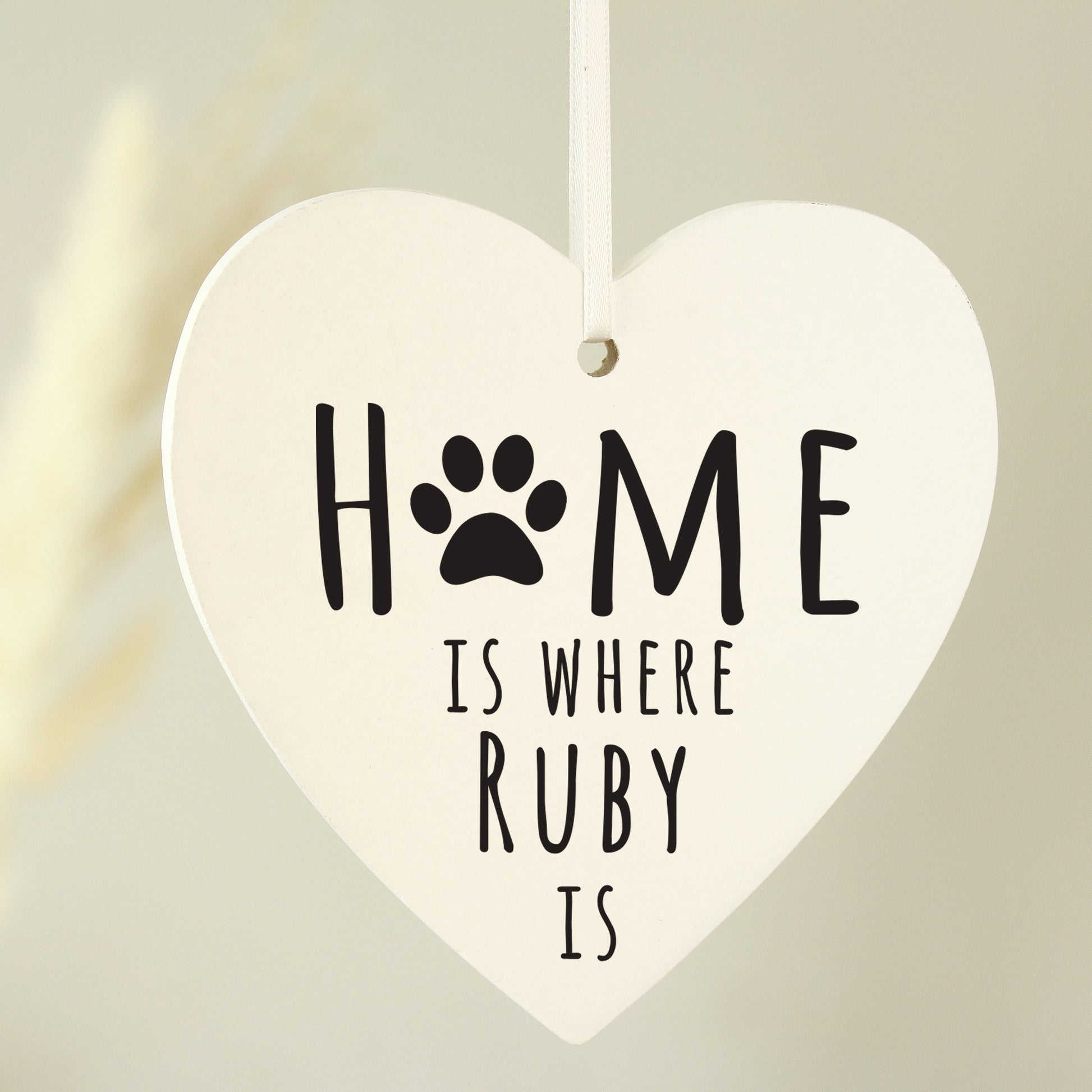 Personalised 'Home is Where' Pet Wooden Heart Decoration - MK&JD Gifts