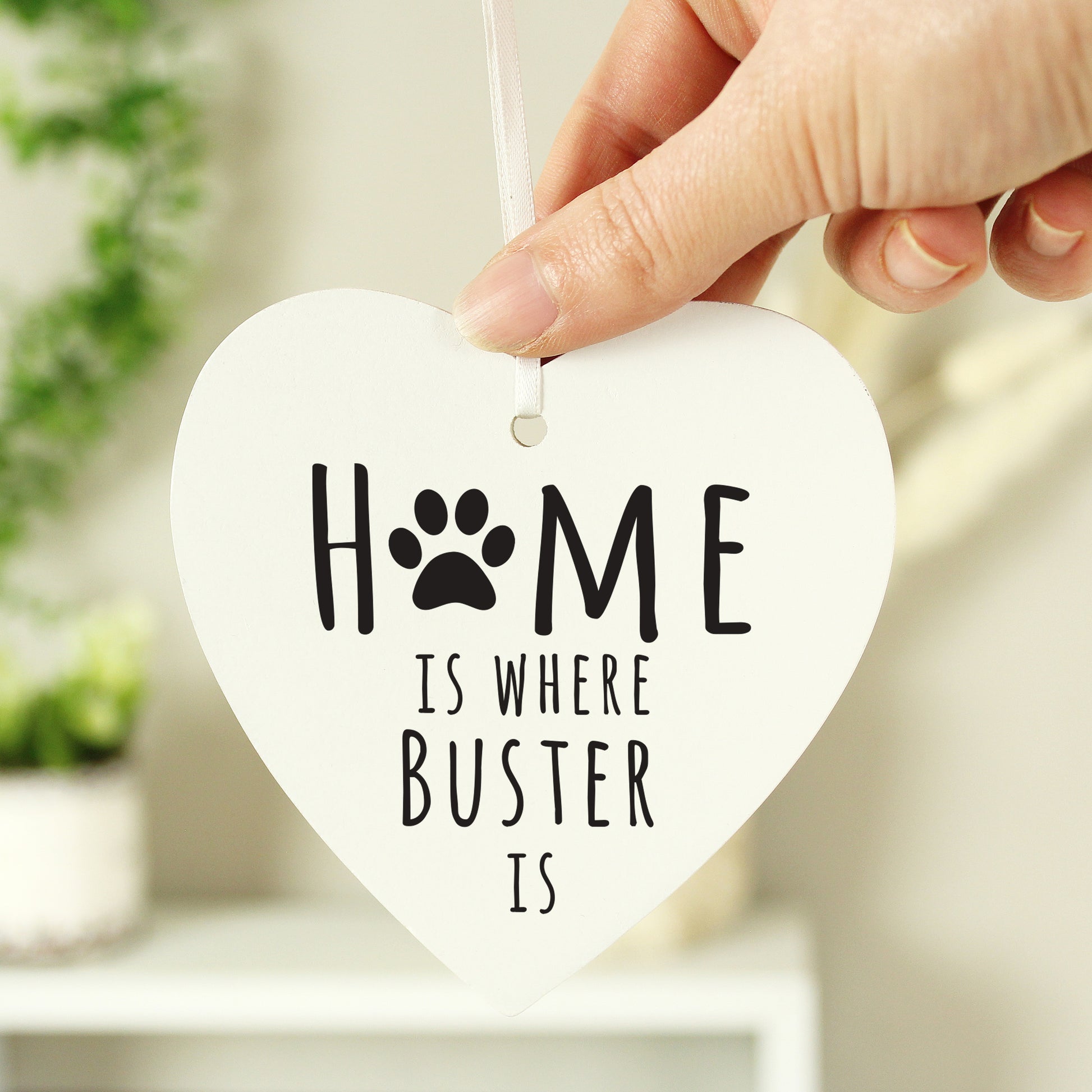 Personalised 'Home is Where' Pet Wooden Heart Decoration - MK&JD Gifts