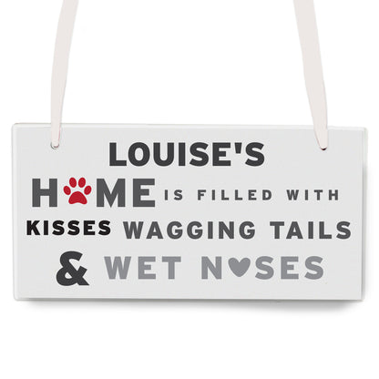 Personalised 'Wagging Tails' Dog Wooden Sign - MK&JD Gifts