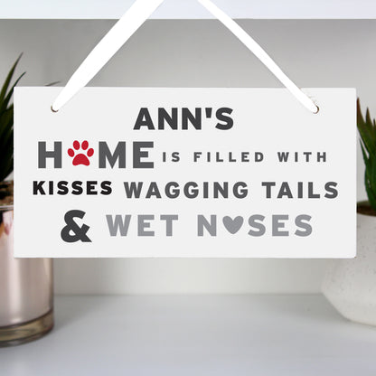 Personalised 'Wagging Tails' Dog Wooden Sign - MK&JD Gifts