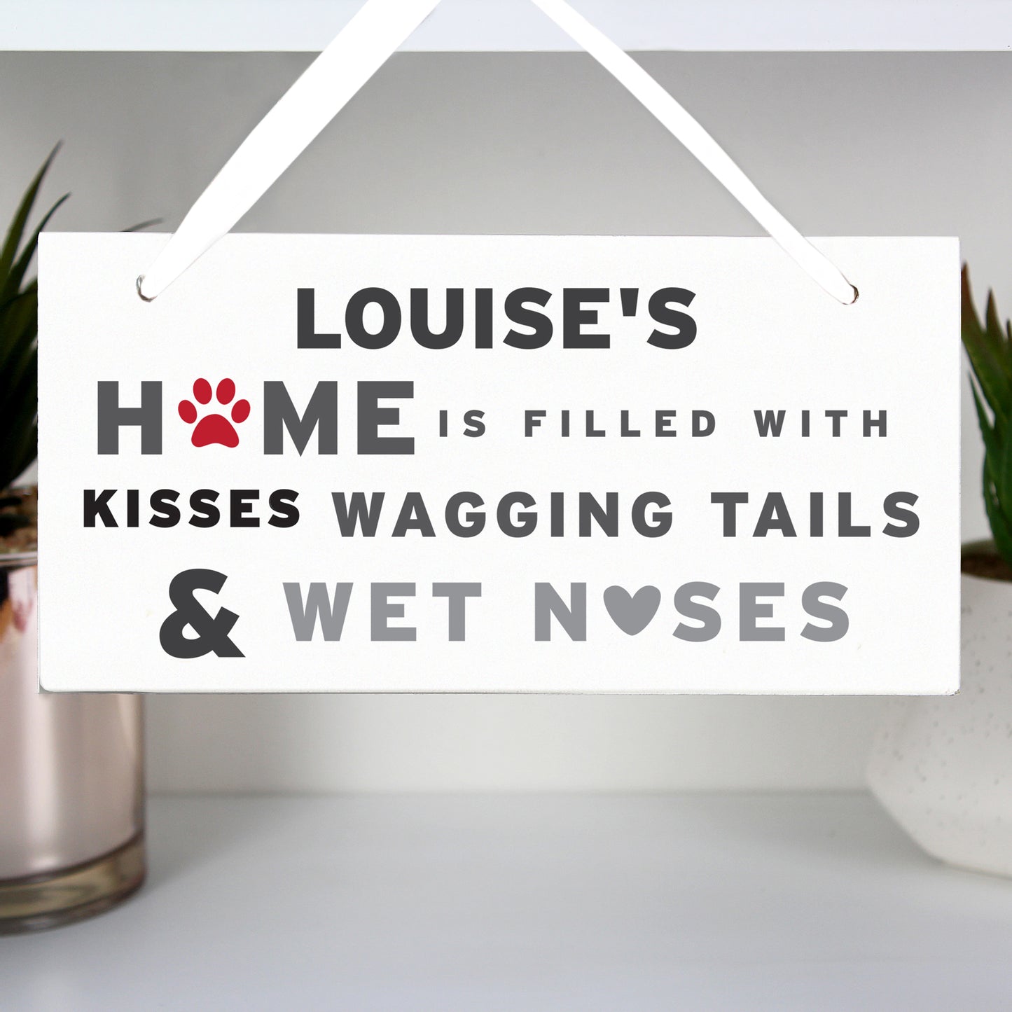 Personalised 'Wagging Tails' Dog Wooden Sign - MK&JD Gifts